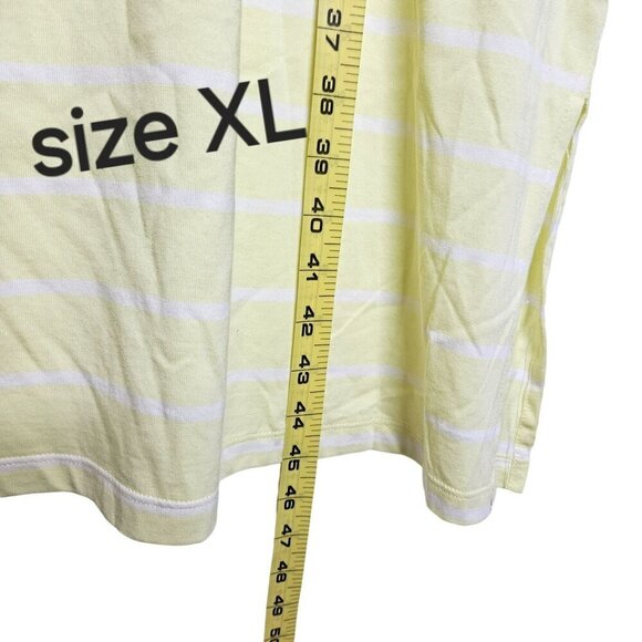 C&C California Yellow White Striped Sleeveless Dress Drawstring Waist  Pull Over - Picture 13 of 15